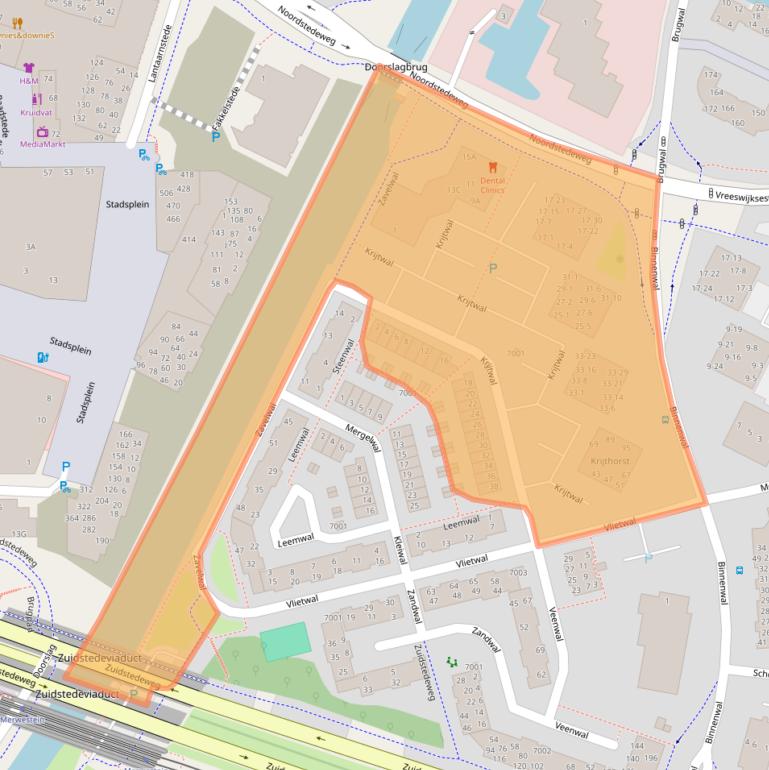 Kaart van postcodegebied 3432ZT.