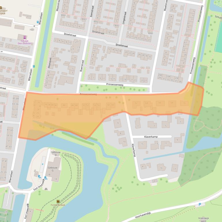 Kaart van postcodegebied 3433AG.