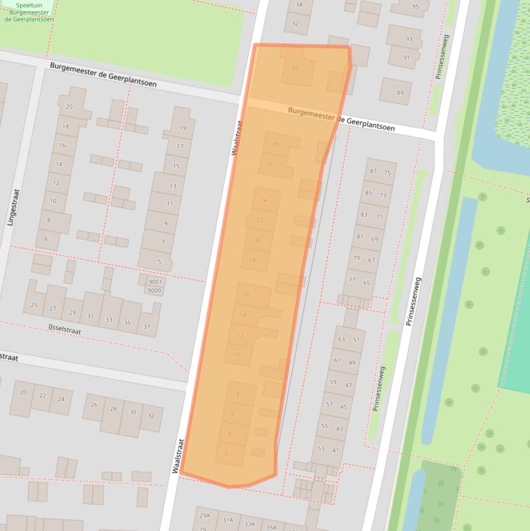 Kaart van postcodegebied 3433BB.