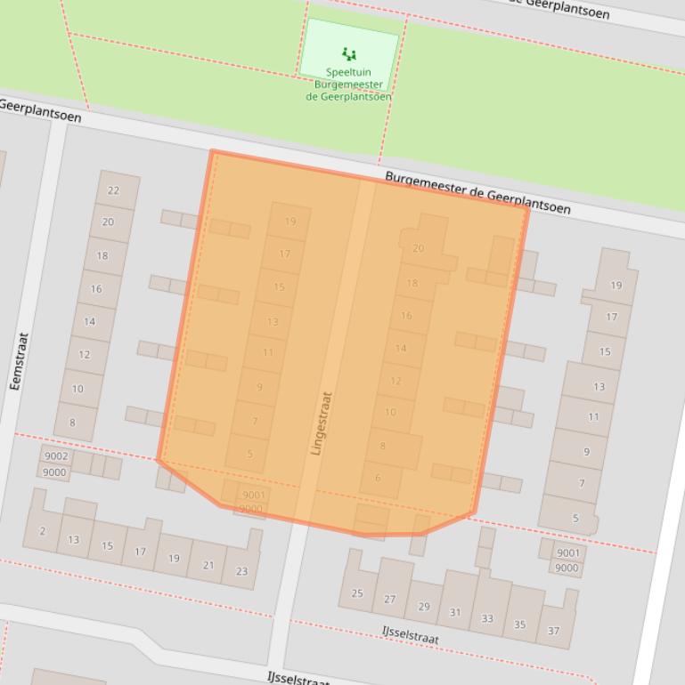 Kaart van postcodegebied 3433BH.