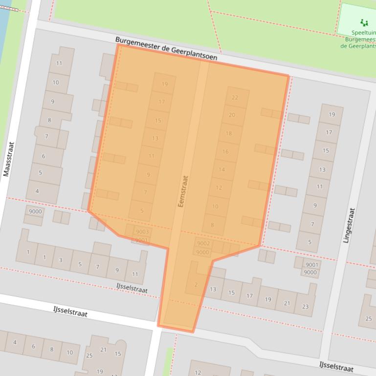 Kaart van postcodegebied 3433BJ.