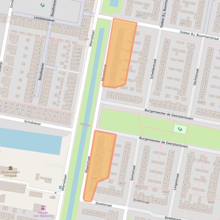 Kaart van postcodegebied 3433BK.