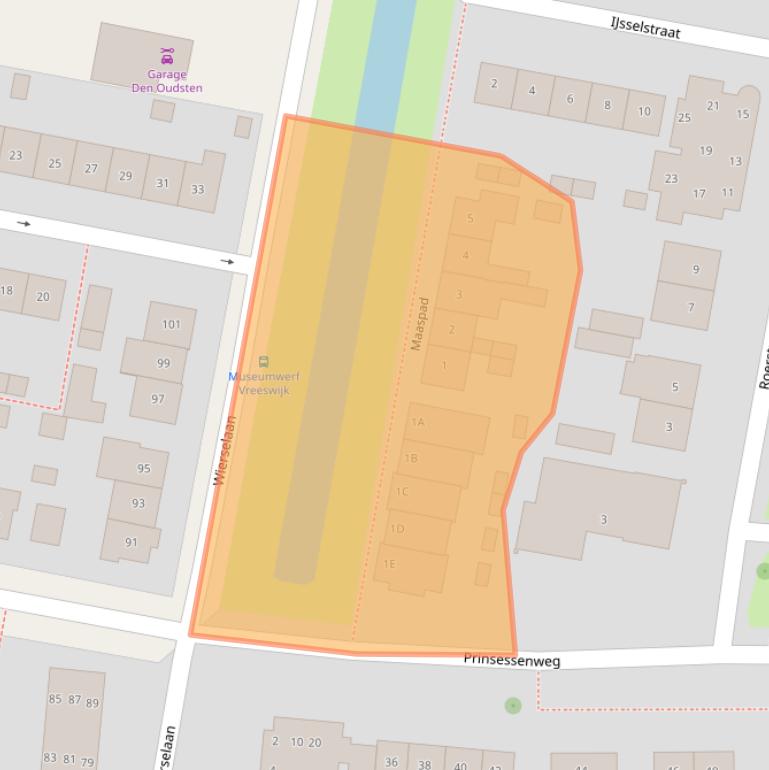 Kaart van postcodegebied 3433BL.