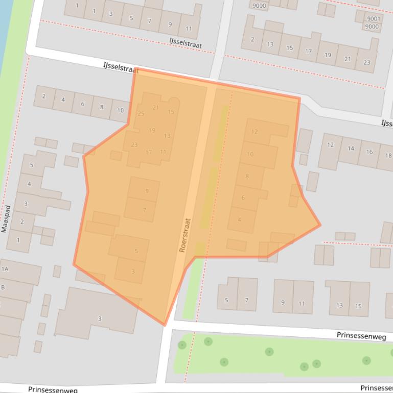 Kaart van postcodegebied 3433BM.