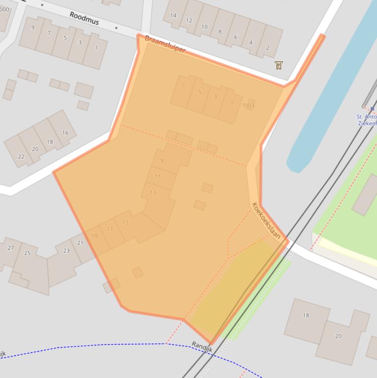 Kaart van postcodegebied 3435BA.