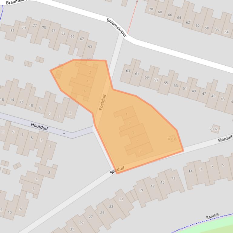 Kaart van postcodegebied 3435BE.