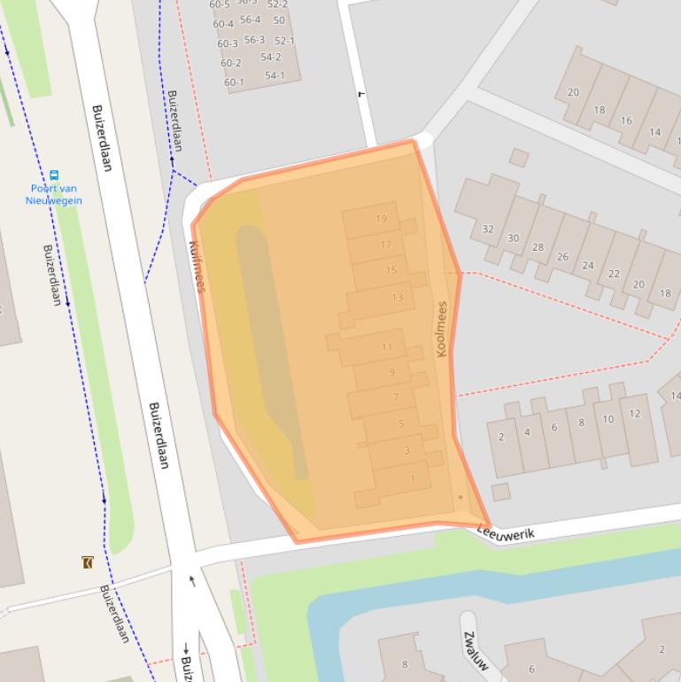 Kaart van postcodegebied 3435RA.