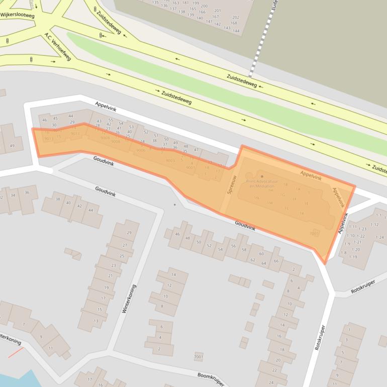 Kaart van postcodegebied 3435RX.