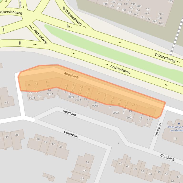Kaart van postcodegebied 3435RZ.