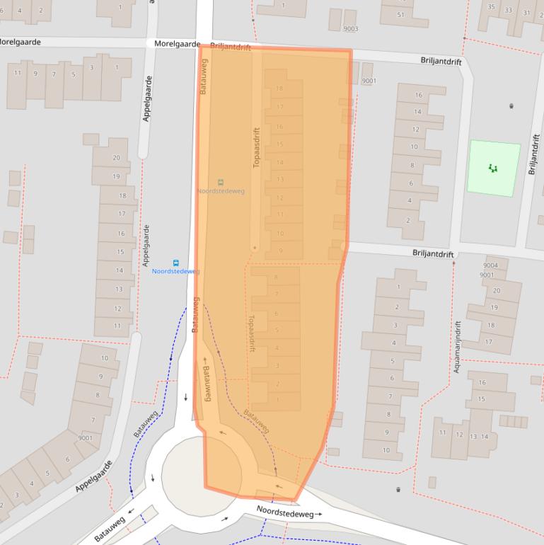 Kaart van postcodegebied 3436BA.