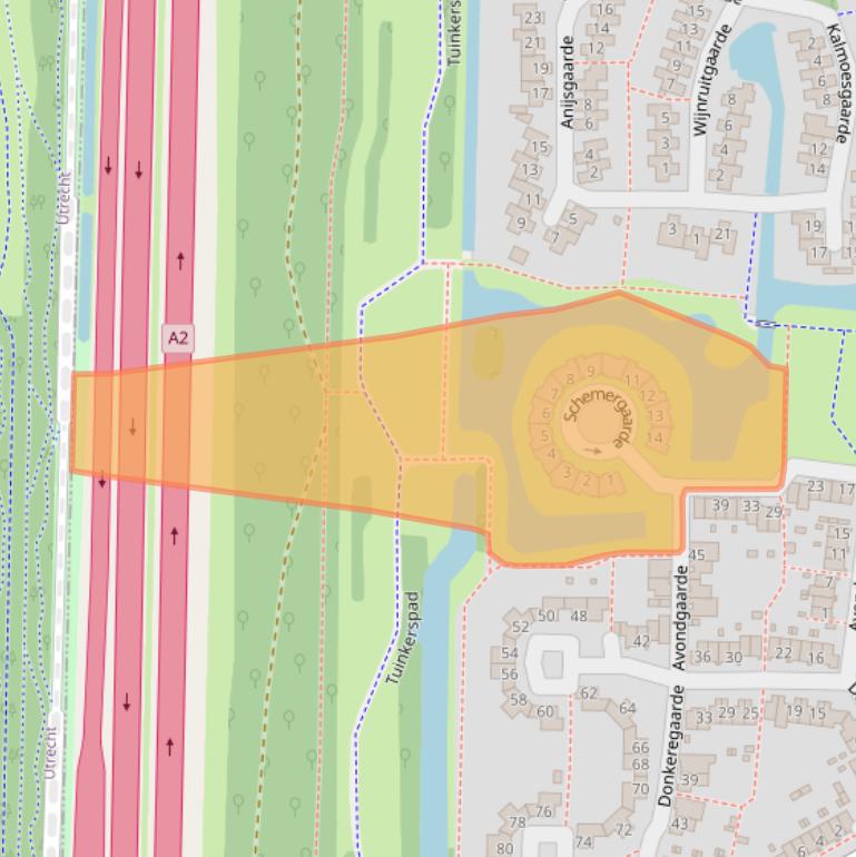 Kaart van postcodegebied 3436WB.
