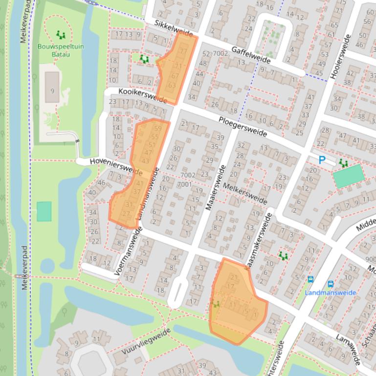 Kaart van postcodegebied 3437DB.