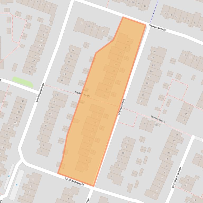 Kaart van postcodegebied 3437DJ.