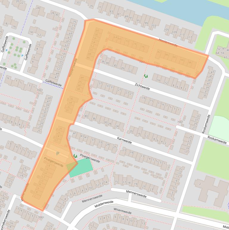 Kaart van postcodegebied 3437DT.