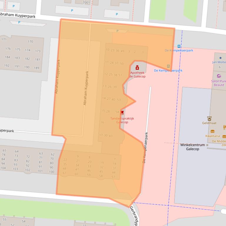 Kaart van postcodegebied 3437JA.