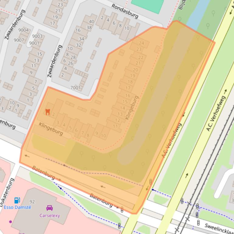 Kaart van postcodegebied 3437RZ.