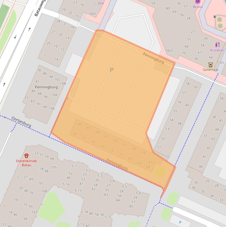 Kaart van postcodegebied 3437SJ.