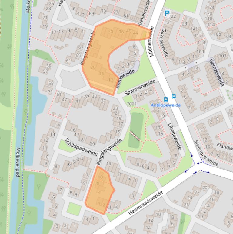 Kaart van postcodegebied 3437VE.