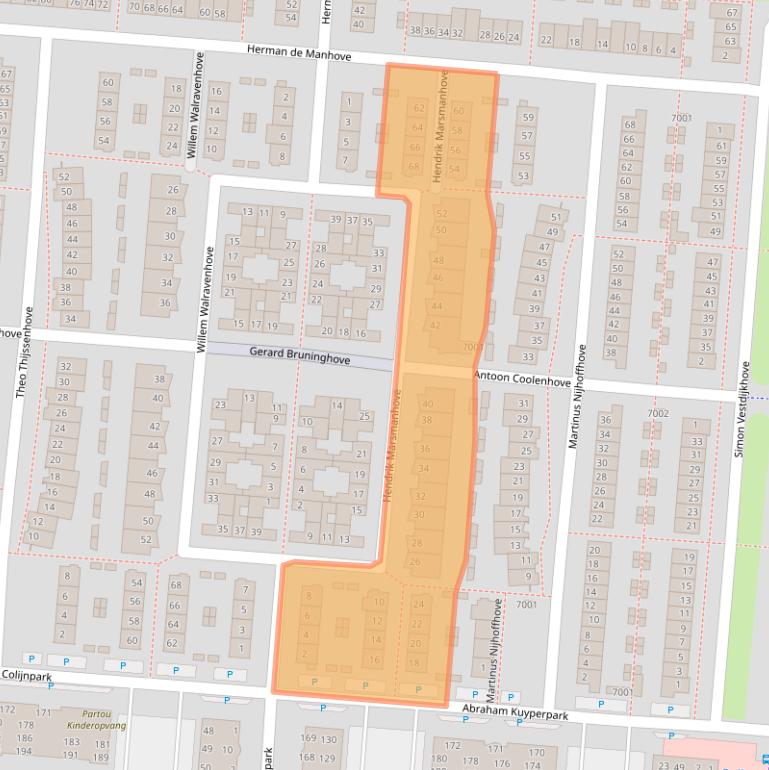 Kaart van postcodegebied 3437ZN.