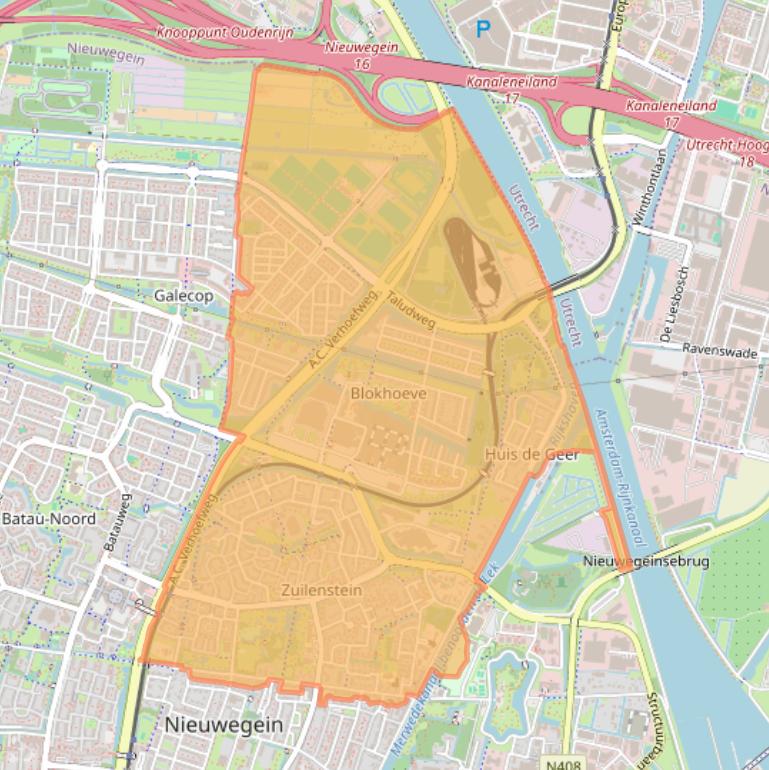Kaart van postcodegebied 3438.