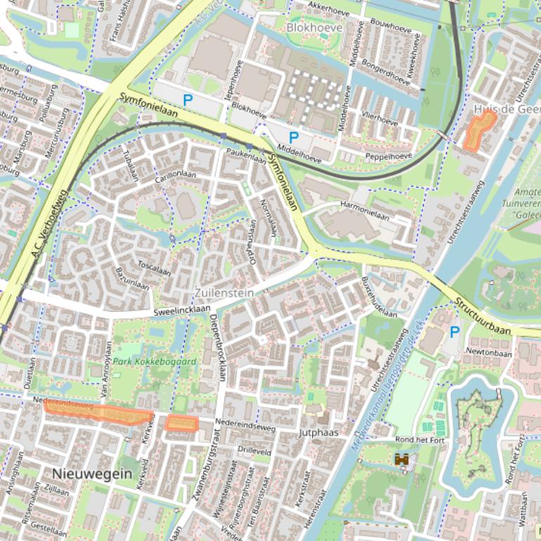 Kaart van postcodegebied 3438AC.