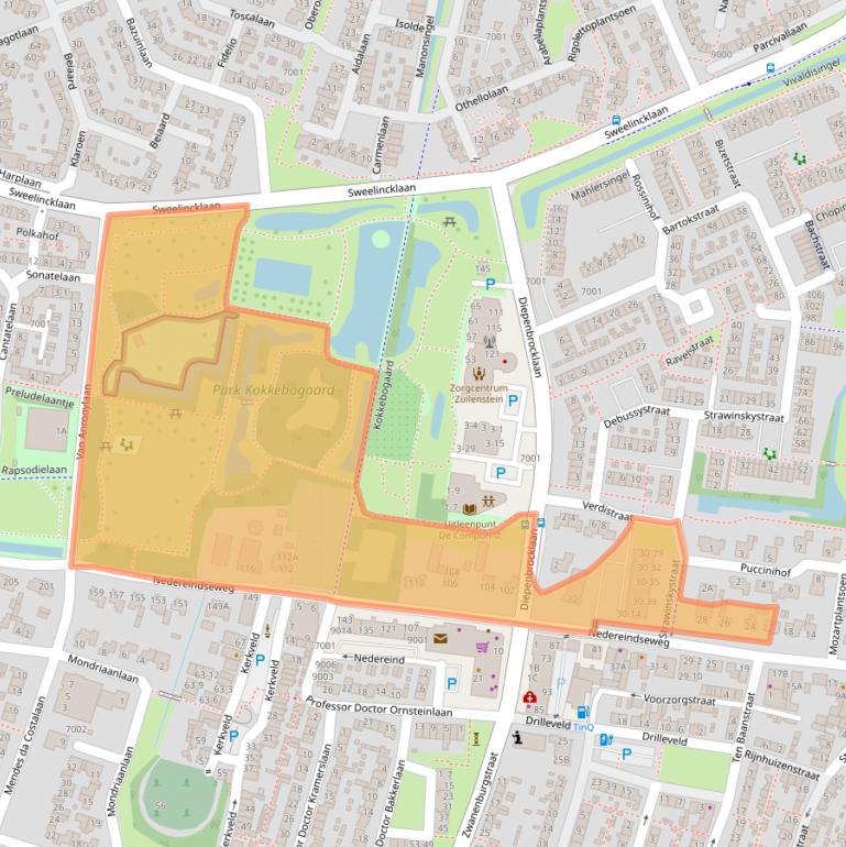 Kaart van postcodegebied 3438AE.
