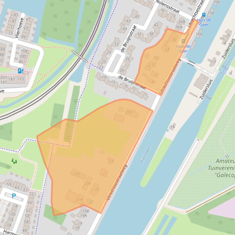 Kaart van postcodegebied 3438AM.