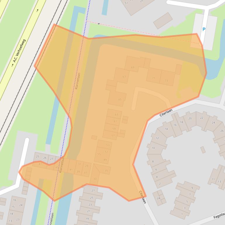 Kaart van postcodegebied 3438CC.