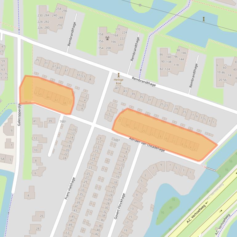 Kaart van postcodegebied 3438JB.