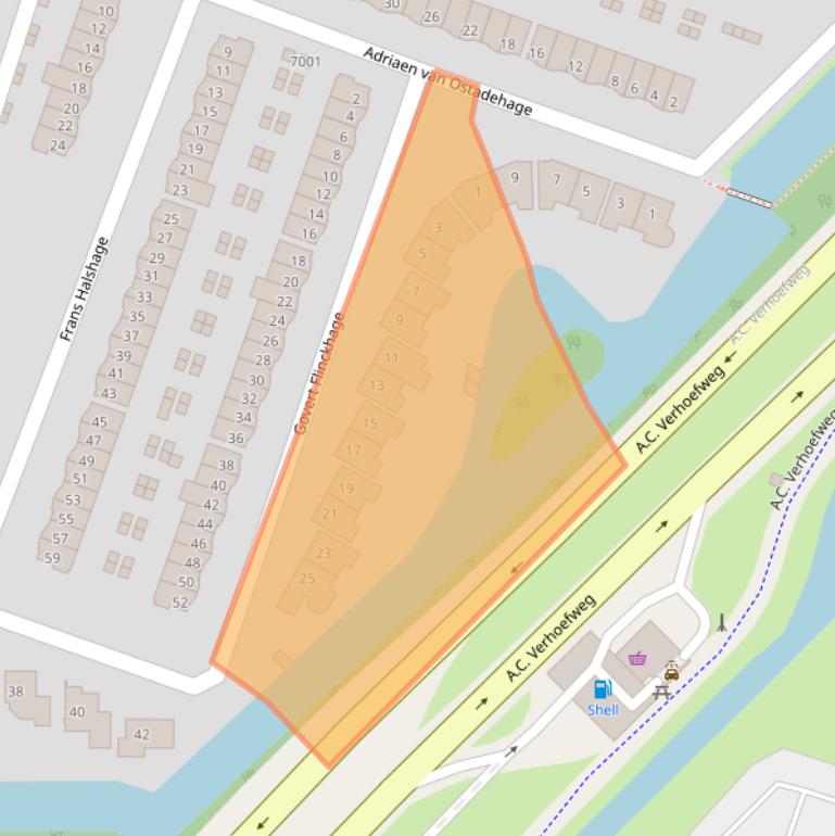 Kaart van postcodegebied 3438JC.