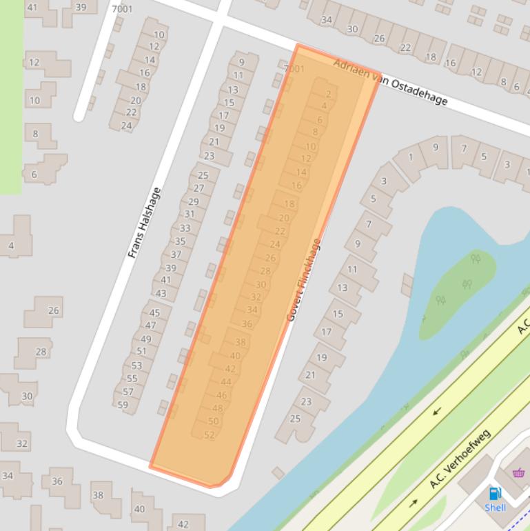 Kaart van postcodegebied 3438JD.