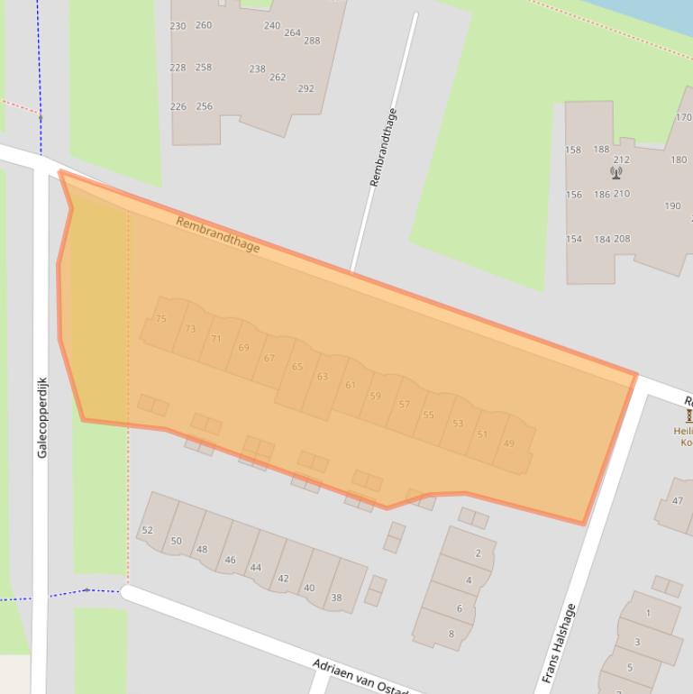 Kaart van postcodegebied 3438JJ.