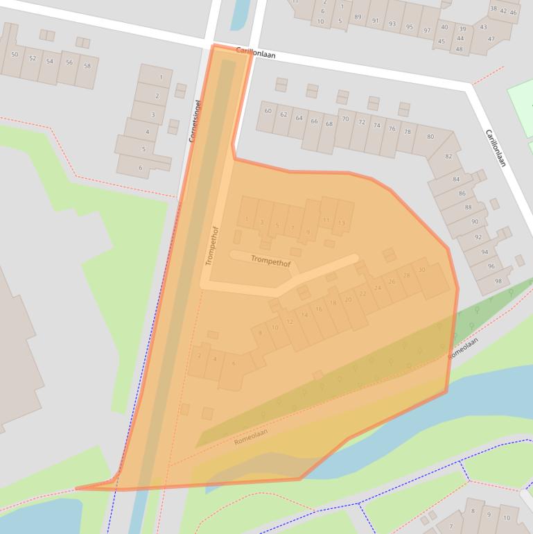 Kaart van postcodegebied 3438RZ.