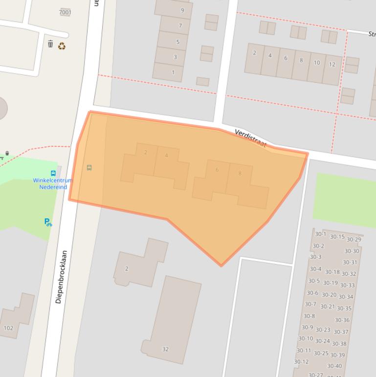 Kaart van postcodegebied 3438XV.