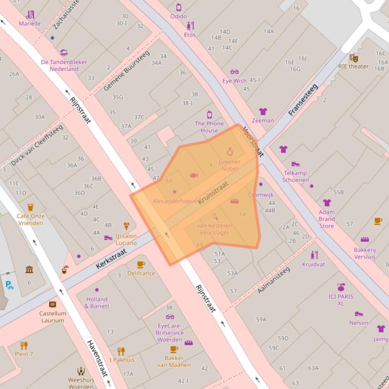 Kaart van postcodegebied 3441BW.