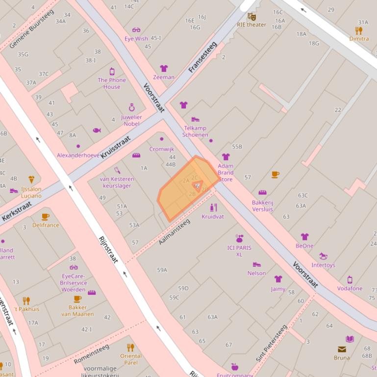 Kaart van postcodegebied 3441CS.