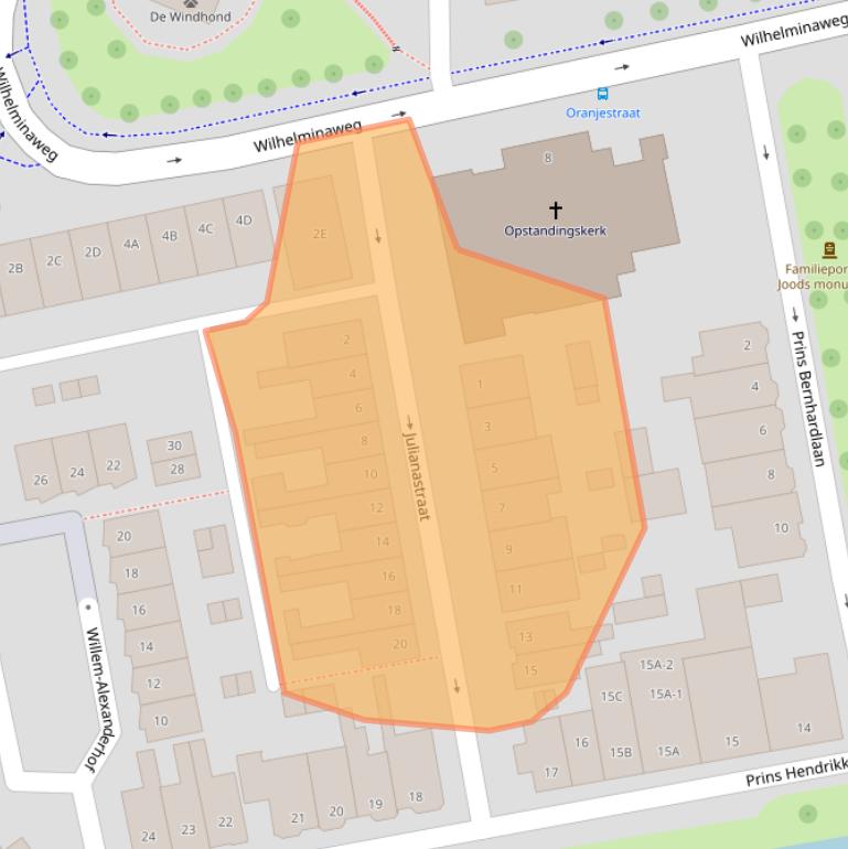 Kaart van postcodegebied 3441XE.