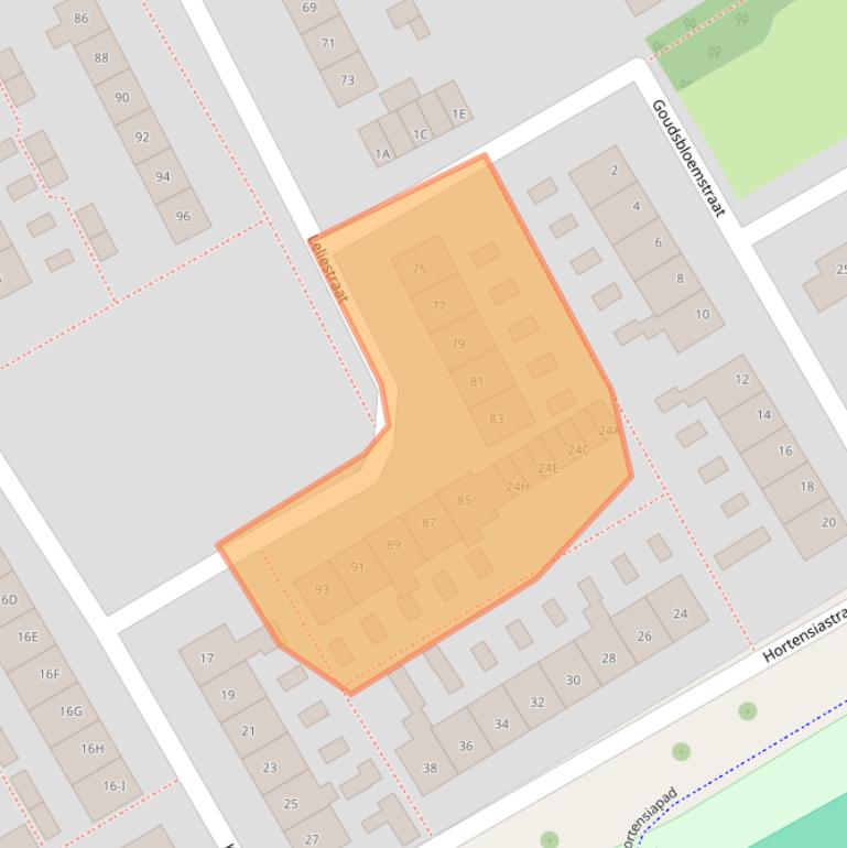 Kaart van postcodegebied 3442BC.