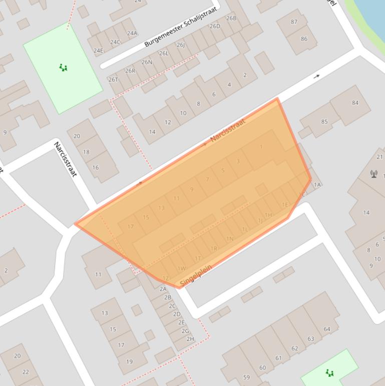 Kaart van postcodegebied 3442BH.