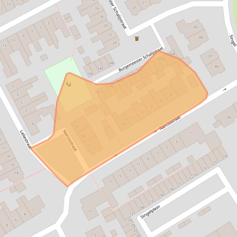 Kaart van postcodegebied 3442BJ.