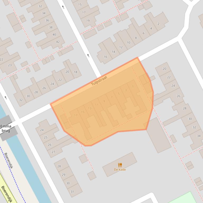 Kaart van postcodegebied 3442BK.