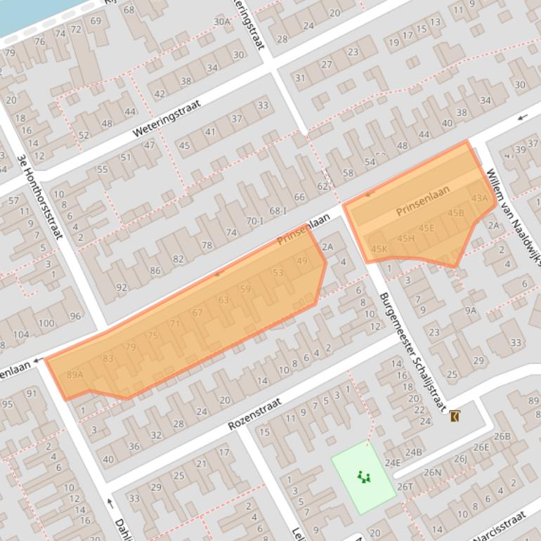 Kaart van postcodegebied 3442CB.