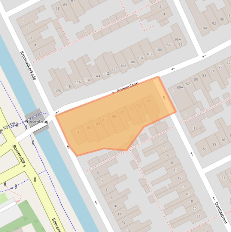 Kaart van postcodegebied 3442CC.