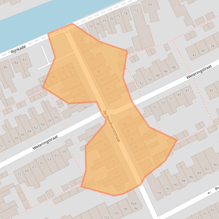 Kaart van postcodegebied 3442CL.