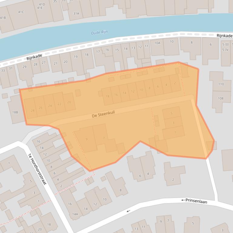 Kaart van postcodegebied 3442CS.