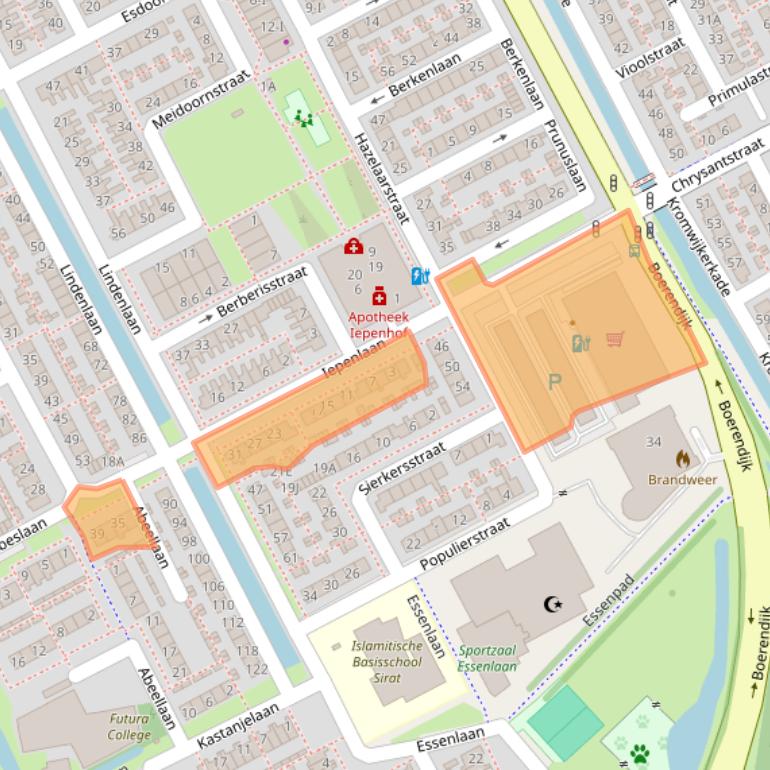 Kaart van postcodegebied 3442EK.