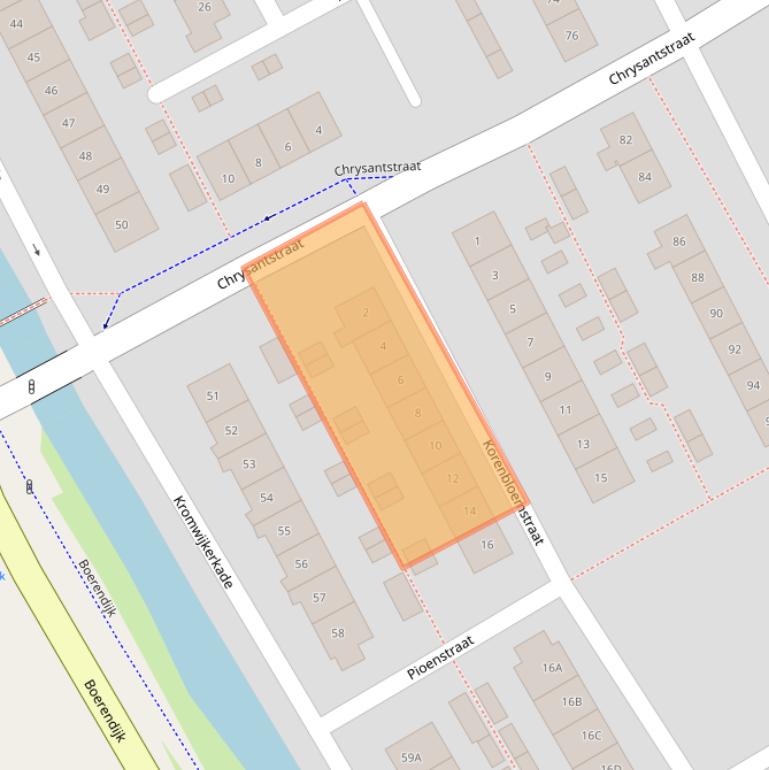 Kaart van postcodegebied 3442XB.