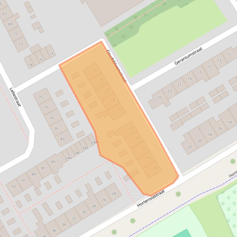 Kaart van postcodegebied 3442XE.