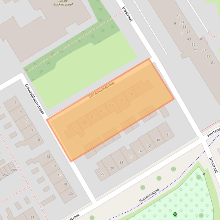 Kaart van postcodegebied 3442XG.