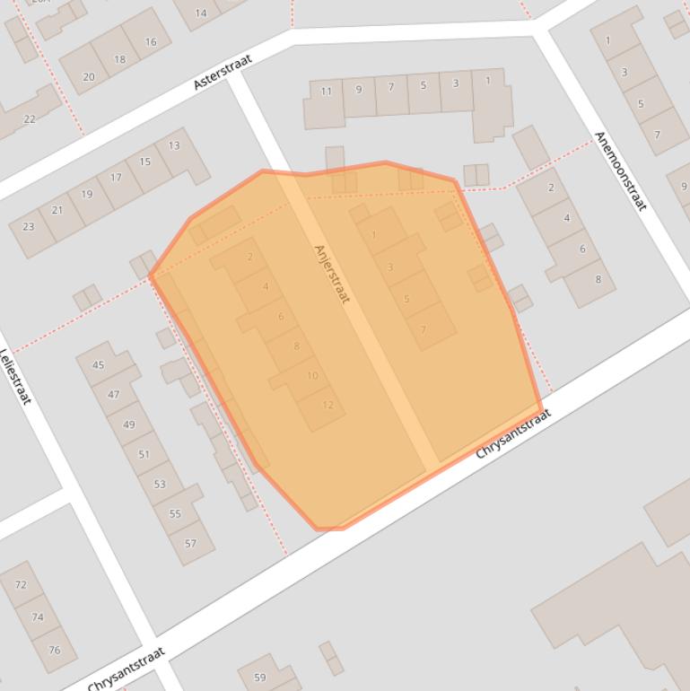 Kaart van postcodegebied 3442XM.